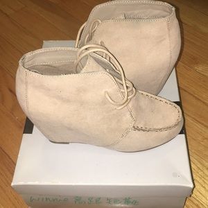 Suede Nude Booties